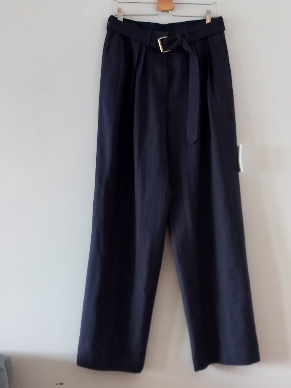 DRIES VAN NOTEN wide leg high waist belted trouser pants